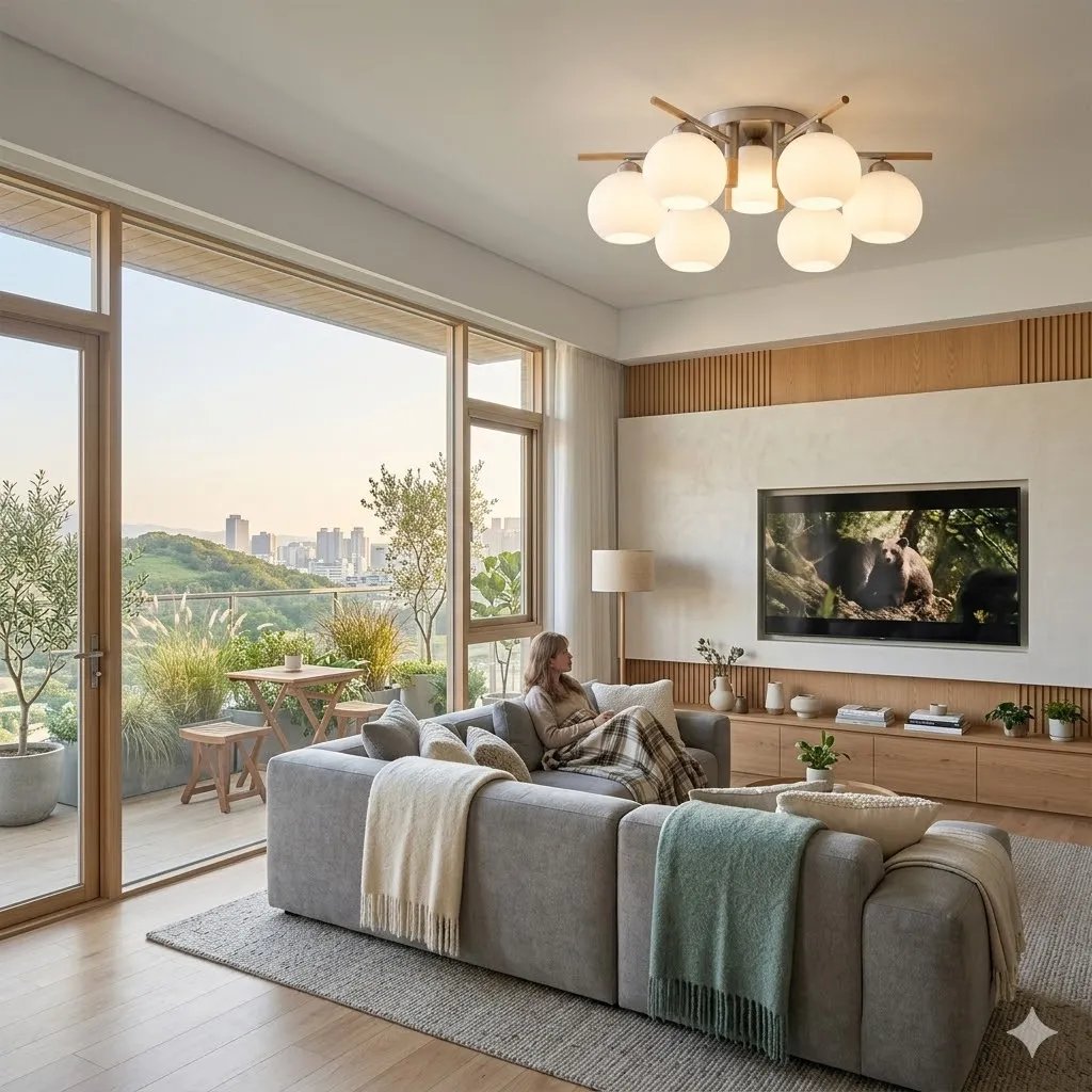 布拉格 半吸頂燈6+1燈 客廳 房間 餐廳燈 11370/6+1