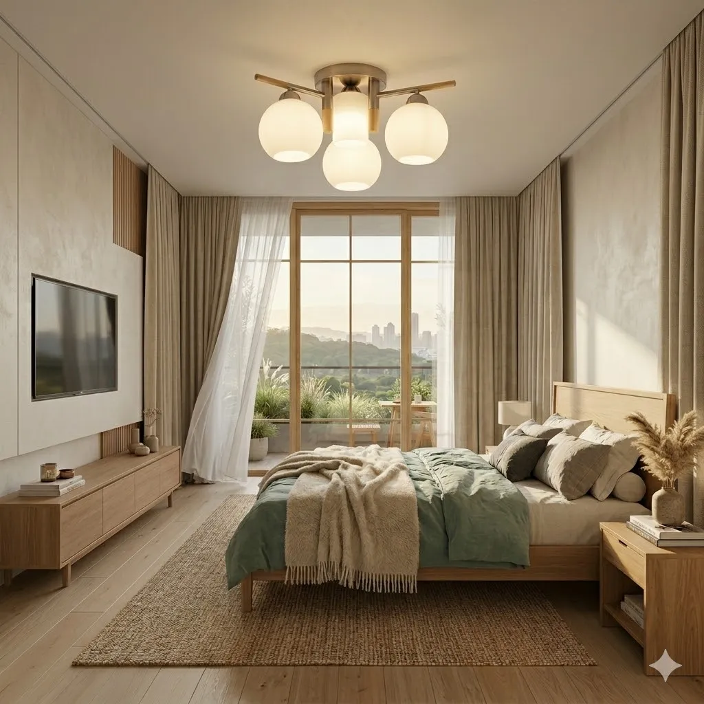 布拉格 半吸頂燈3+1燈 客廳 房間 餐廳燈 11370/3+1