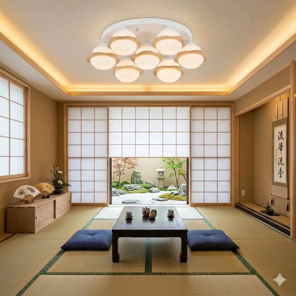 布拉格 半吸頂燈6+1燈 客廳 房間 餐廳燈 11322/C6+1