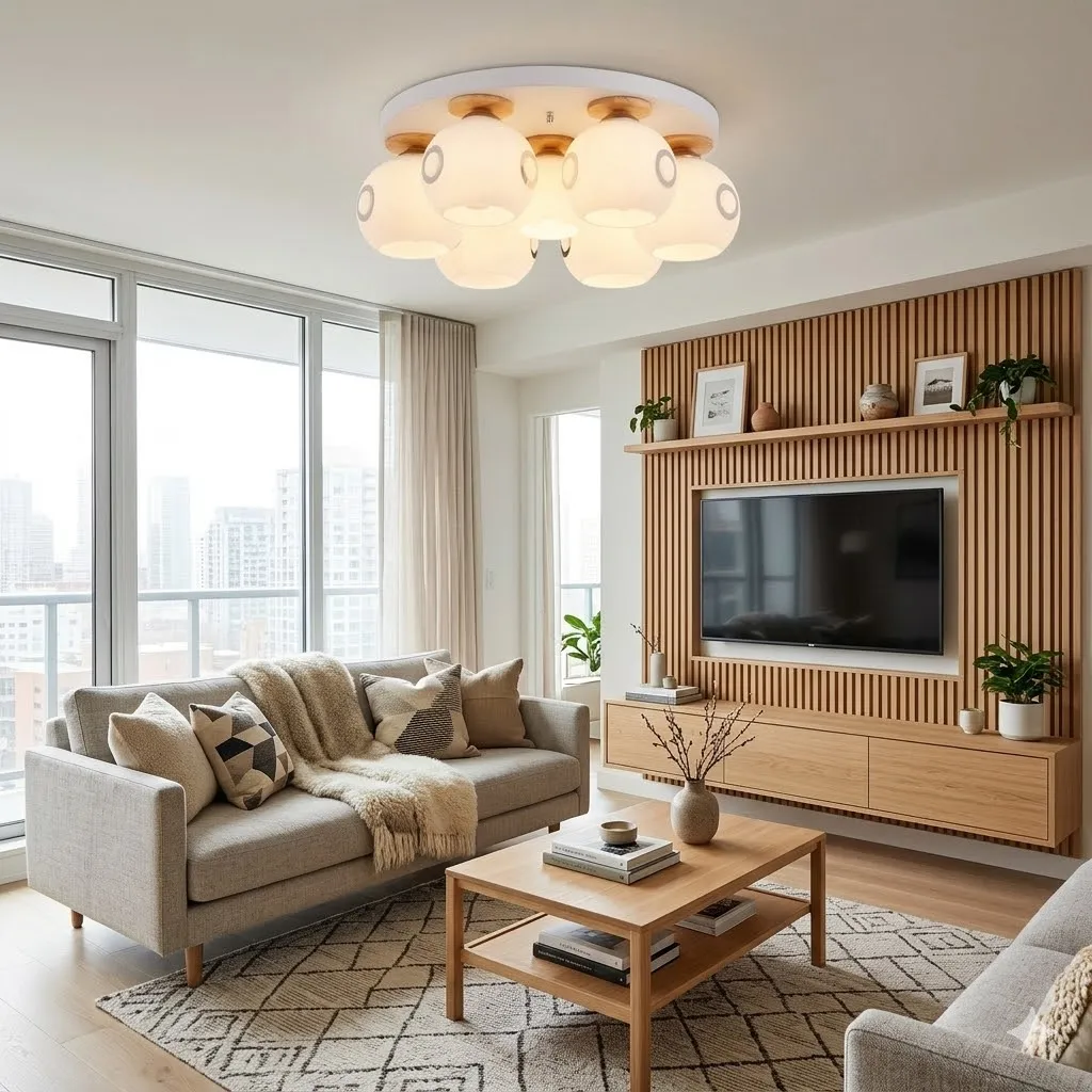 布拉格 半吸頂燈6+1燈 客廳 房間 餐廳燈 11117-C6+1