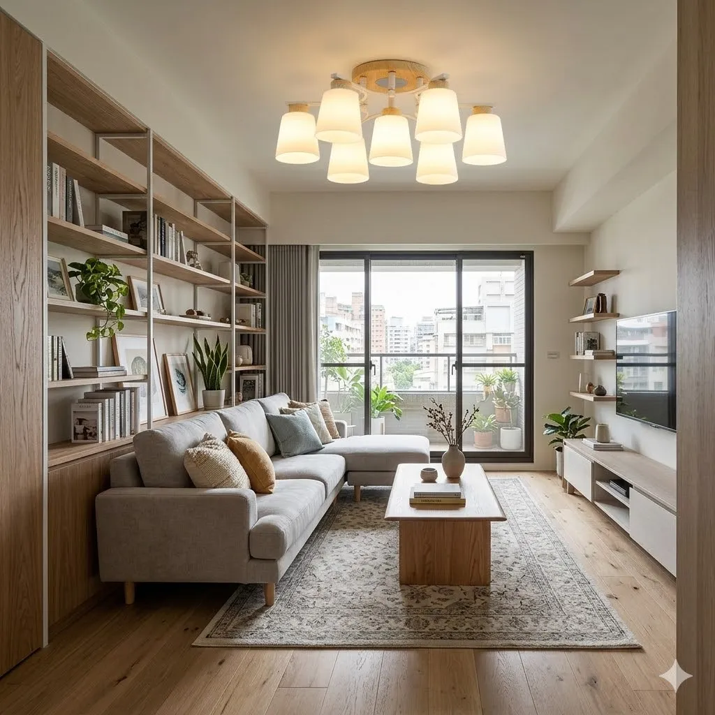 布拉格 半吸頂燈6+1燈 客廳 房間 餐廳燈　11267/C6+1