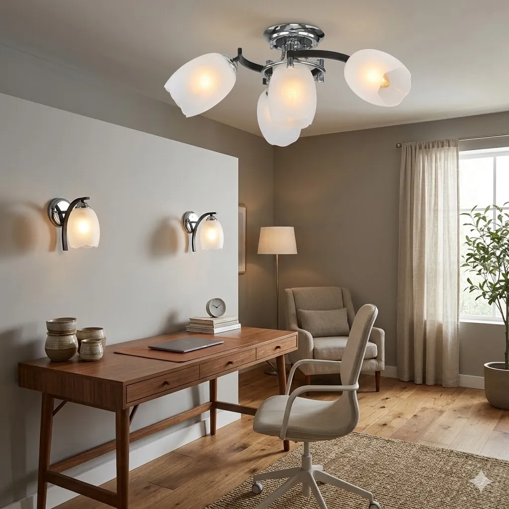 布拉格 半吸頂燈3+1燈 客廳 房間 餐廳燈　10134/3+1