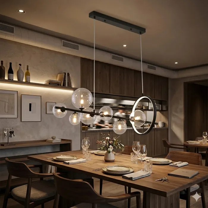 柏拉圖  LED12W 三色變光+ LED G9x7 吊燈 客廳燈 餐廳燈 吧檯燈 C201-HS-7+1