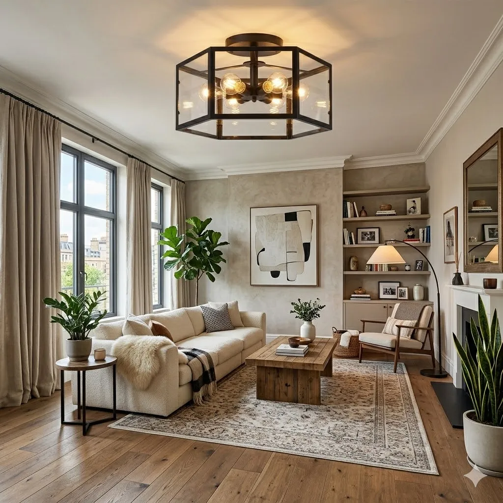 柏拉圖 半吸頂6燈 客廳燈 主臥燈 2522