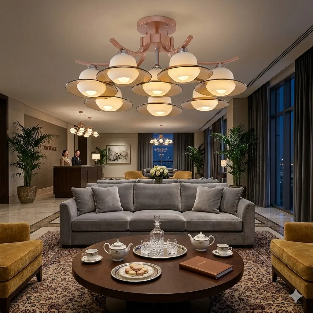 柏拉圖 玫瑰金 半吸頂燈 8 燈  MX89214G-8