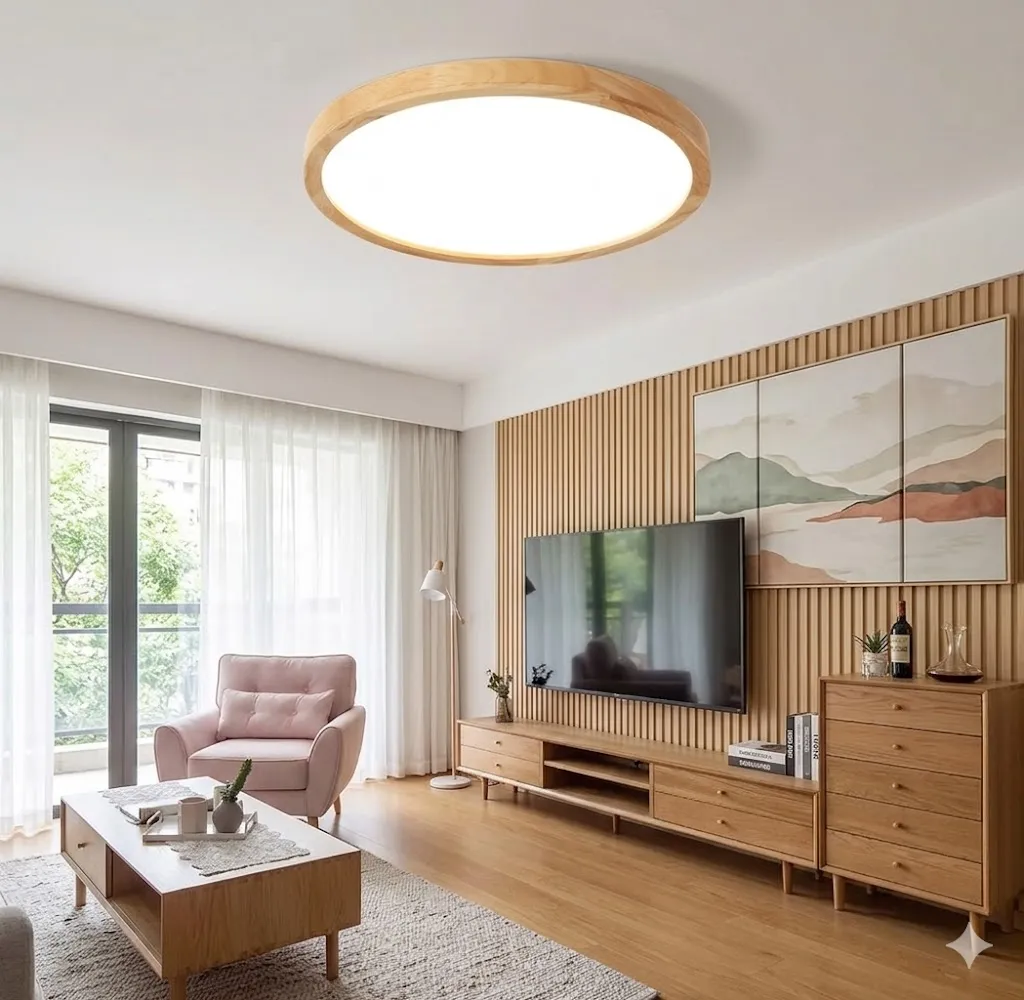 柏拉圖 北歐風 原木 LED吸頂燈 附遙控器可調光調色 房間燈 客廳燈 餐廳燈 24W C0059-24W-Y 60W C0059-60W-Y