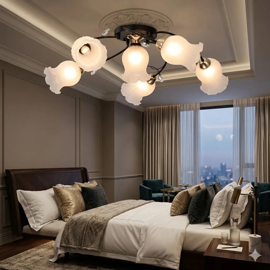 燈時代   半吸頂燈5+1燈 061-0810 附IC可分段 客廳 房間 餐廳