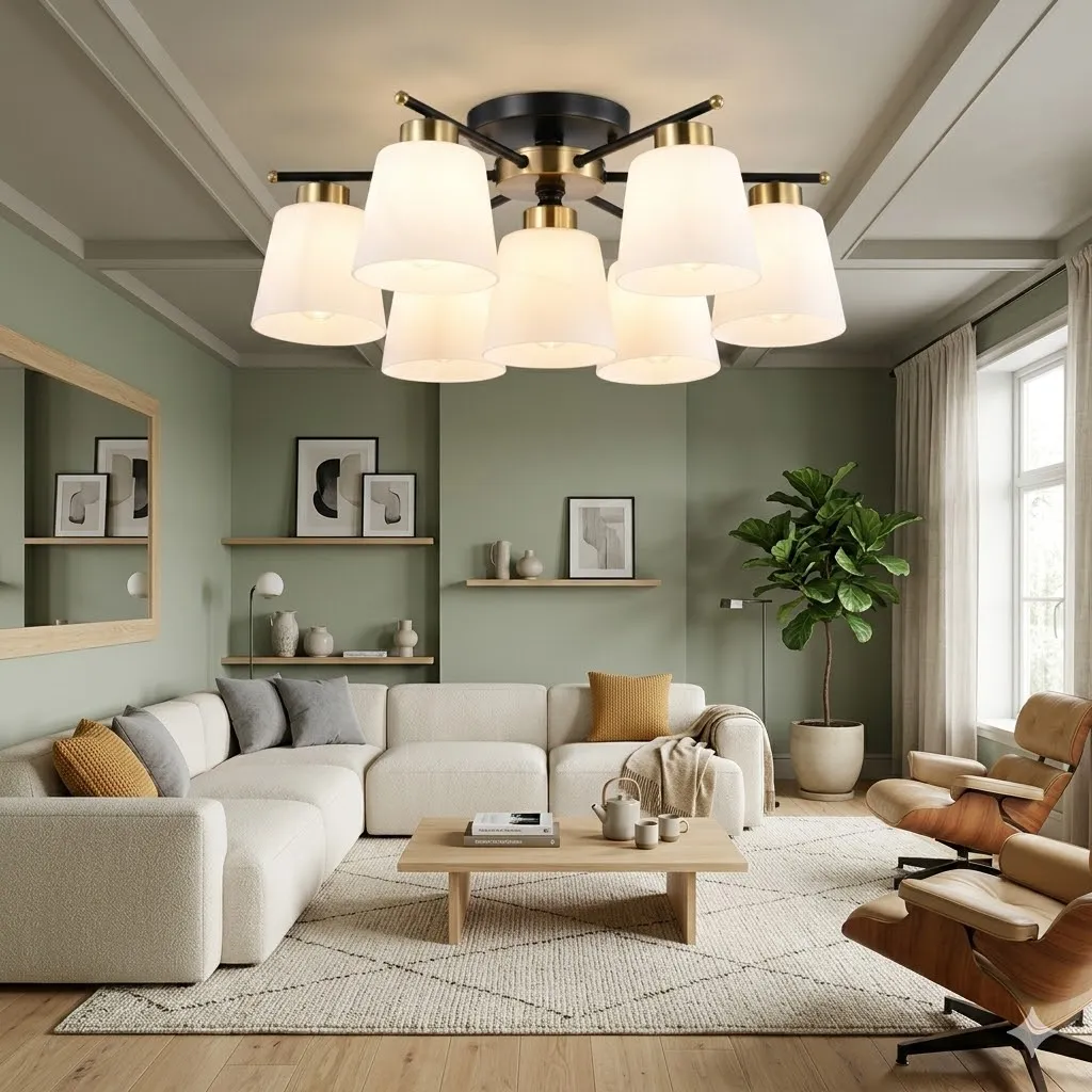 燈時代  半吸頂燈6+1燈 061-0801 附IC可分段 客廳 房間 餐廳