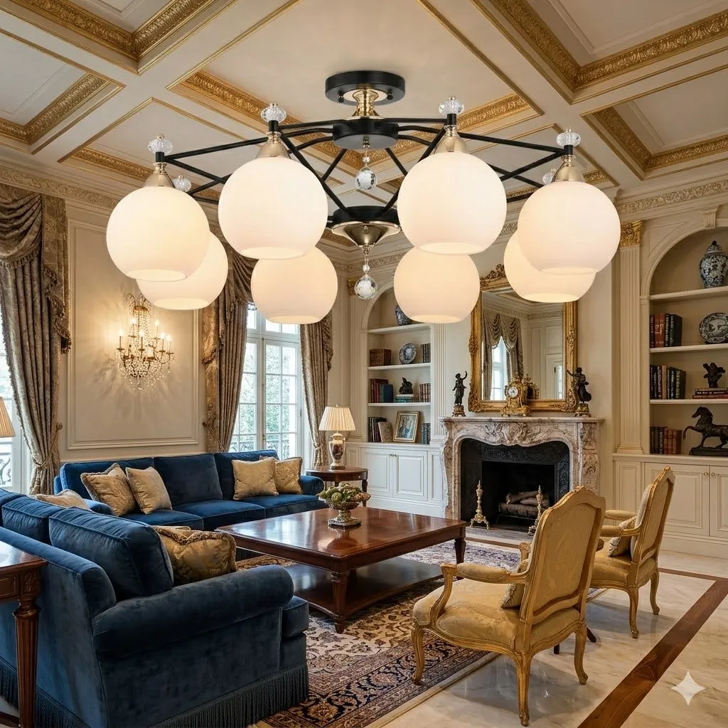 燈時代   半吸頂燈8燈 061-0719 客廳 房間 餐廳