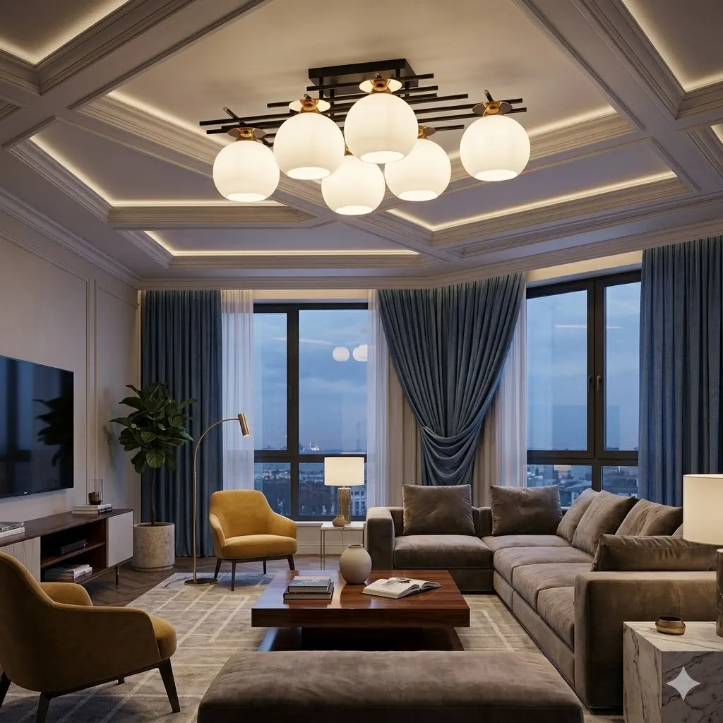 燈時代   半吸頂燈6燈 061-0722 客廳 房間 餐廳