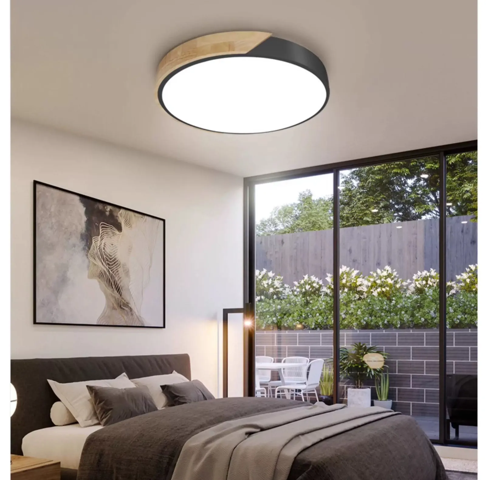 柏拉圖 北歐風 24W LED吸頂燈 三色變光 房間燈 走道燈 玄關燈 C0059-24W-B黑色 C0059-24W-P粉紅色 C0059-24W-W白色