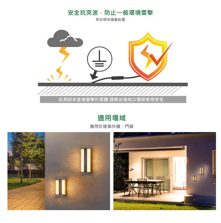 舞光 LED 20W 艾絲防水壁燈 走道燈 戶外壁燈 庭園燈 IP66防塵防水 E-2357 E-2358