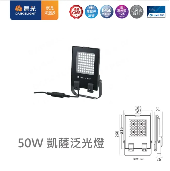 舞光 LED 50W/100W/150W/200W 凱薩泛光燈 (E-FLCS) 防水戶外投射燈 全電壓