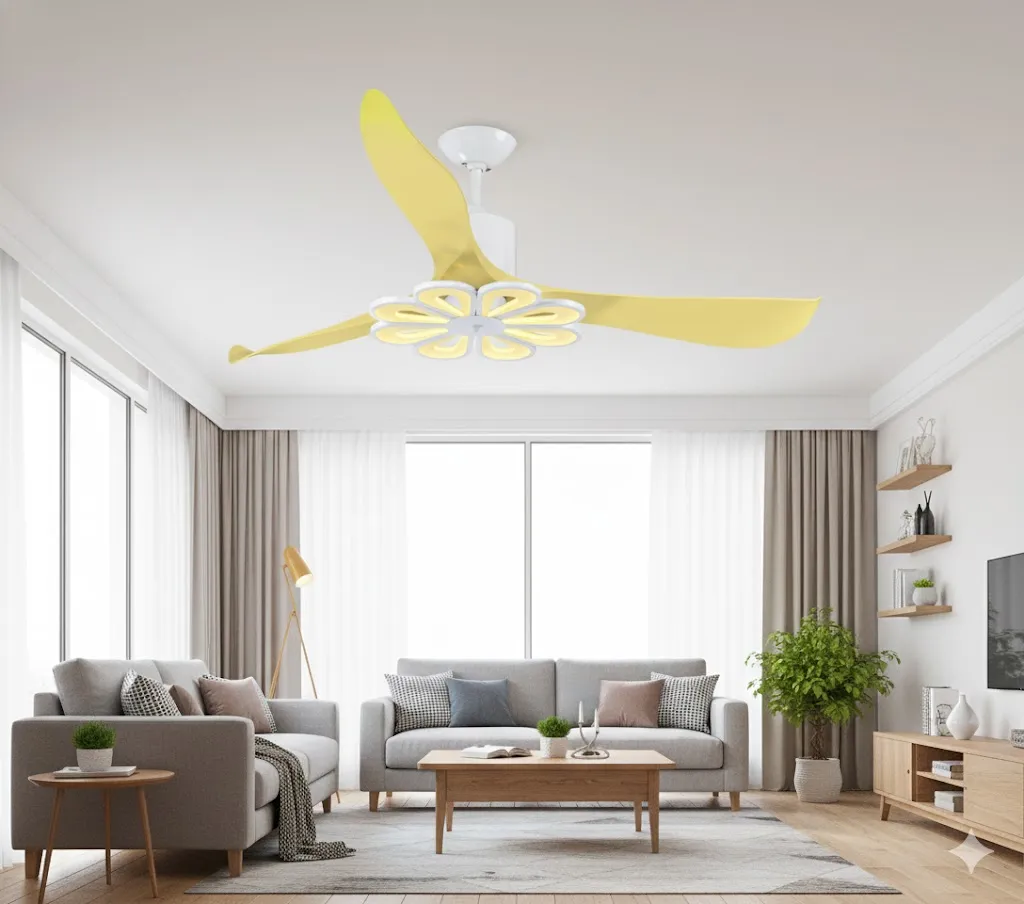 領航者 台灣製吊扇 58吋DC吊扇+LED三色情境燈 附遙控器  檸檬黃AS-32081G  芥末綠AS-32082G 珍珠白AS-32083G  咖啡古AS-32084G