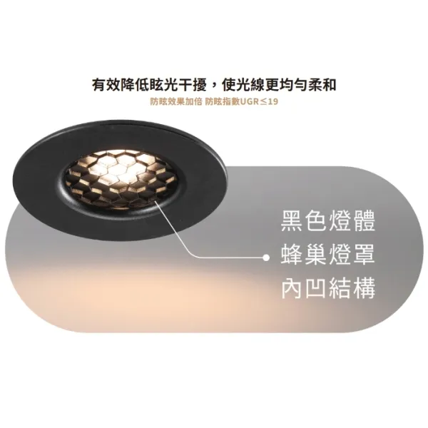 舞光 LED 3W 3.5公分 馬利蜂巢防眩崁燈 D-3DOA3N自然光 / D-3DOA3W黃光