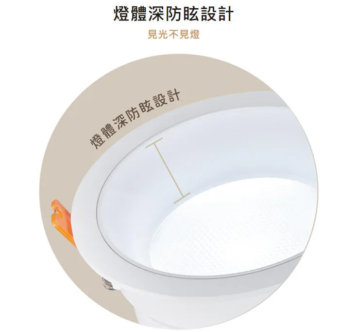 舞光 LED 7公分/9公分/12公分波爾防眩崁燈 D-7DOB5 D-9DOB9 D-12DOB12