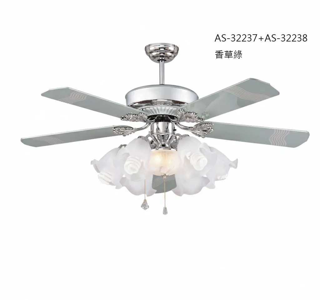 領航者 台灣製吊扇 52吋 吊扇+吊扇燈 炫光藍AS-32235+AS-32236 香草綠AS-32237+AS-32238