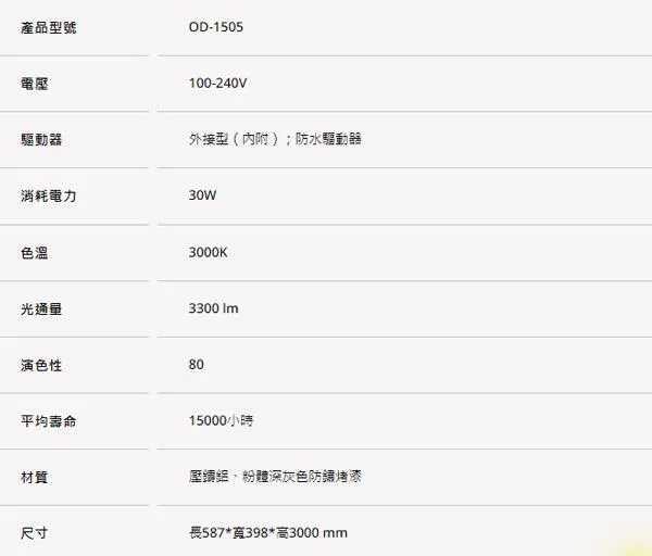 舞光 LED 30W 尼可拉斯高燈 戶外公園燈 路燈 庭園燈OD-1505大型燈具不適用免運活動 運費需另計