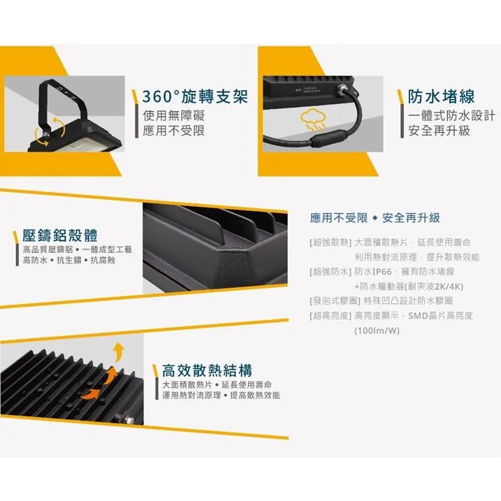 舞光 LED 10W/20W/30W/50W 宙斯泛光燈 防水戶外投射燈 投光燈 OD-FLZ10DR1
