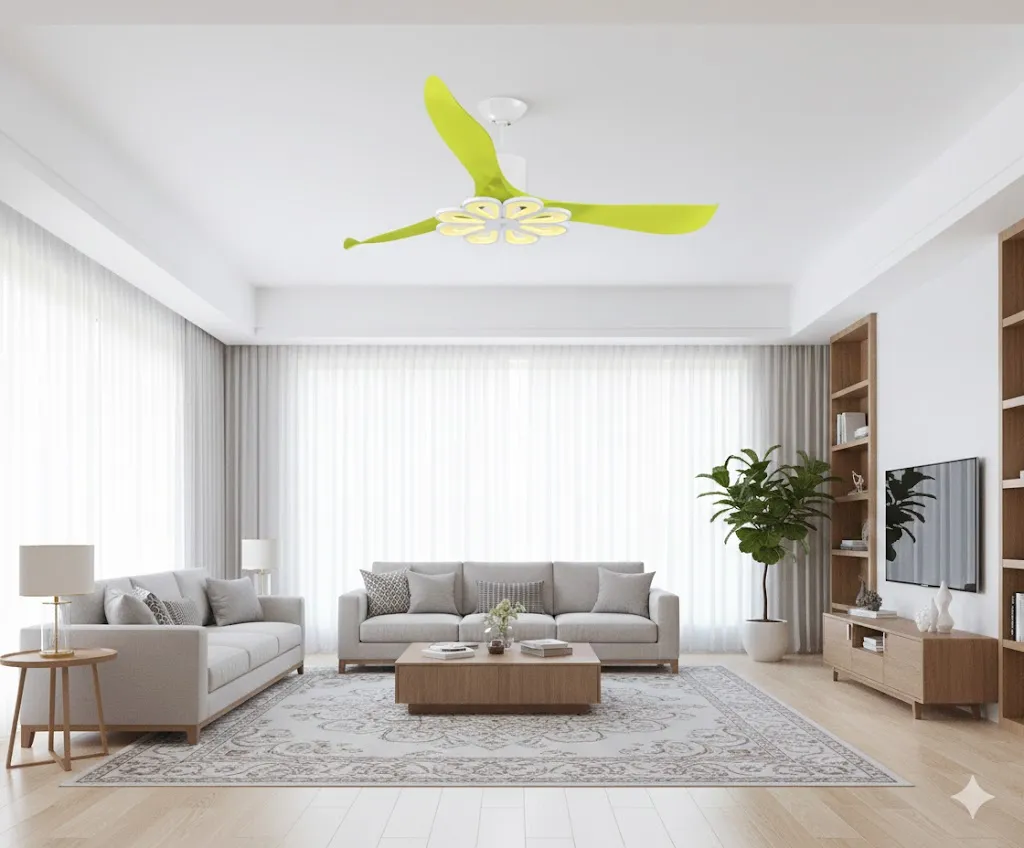 領航者 台灣製吊扇 58吋DC吊扇+LED三色情境燈 附遙控器  檸檬黃AS-32081G  芥末綠AS-32082G 珍珠白AS-32083G  咖啡古AS-32084G