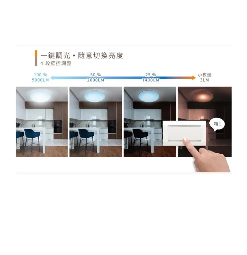舞光LED 30/50W四段壁切調光星鑽吸頂燈(LED-CES30SW LED-CES50SW)