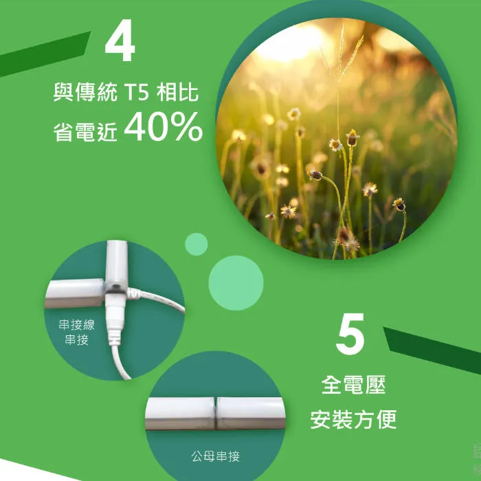 舞光 LED T5 三段調色支架燈 壁切調色 1尺/2尺/4尺 串接線另購 LED-T5BAC-SW