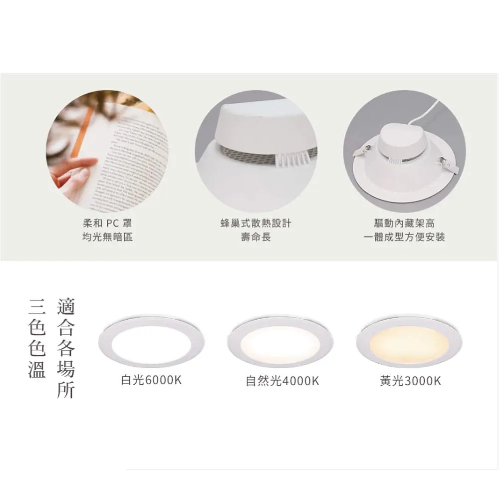 舞光 LED 25W 索爾崁燈 崁入孔21公分 適用4米 舞藍光 LED-21DOP25