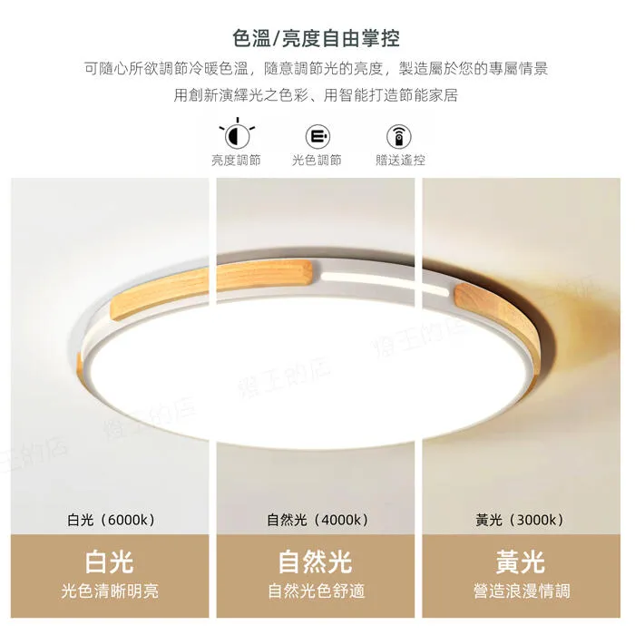 柏拉圖 北歐風 60W LED 吸頂燈 三色變光附遙控器 可調光調色 客廳燈 臥室燈 餐廳燈  白色C0059-60W-W  藍色C0059-60W-G