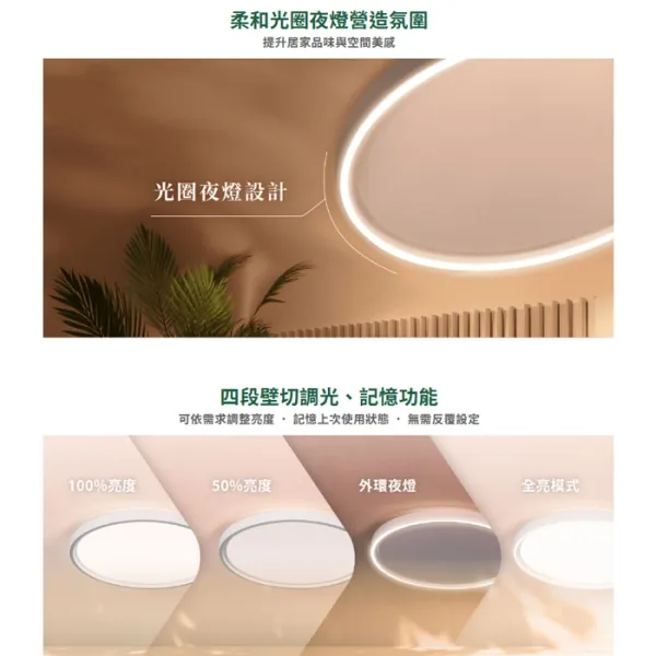 舞光 LED 45W 雪晴全光譜壁切調光吸頂燈 四段壁切調光 無藍光危害 D-CEX45SW