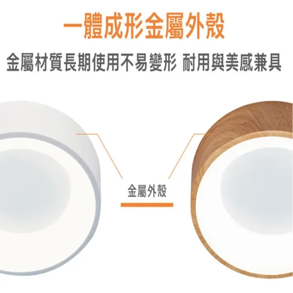 舞光 LED 24W 嫦娥壁切吸頂燈 (D-CEC24SW) 二段壁切 無藍光危害 白框/木紋框