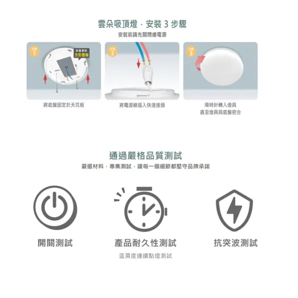 舞光 LED 30W / 50W 雲朵遙控調光調色吸頂燈(D-CEN30DM / D-CEN50DM)附遙控