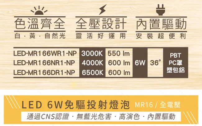 舞光 LED 6W 筒燈 白框/黑框 (附LED免驅6W杯燈) 全電壓 LED-25001-6W