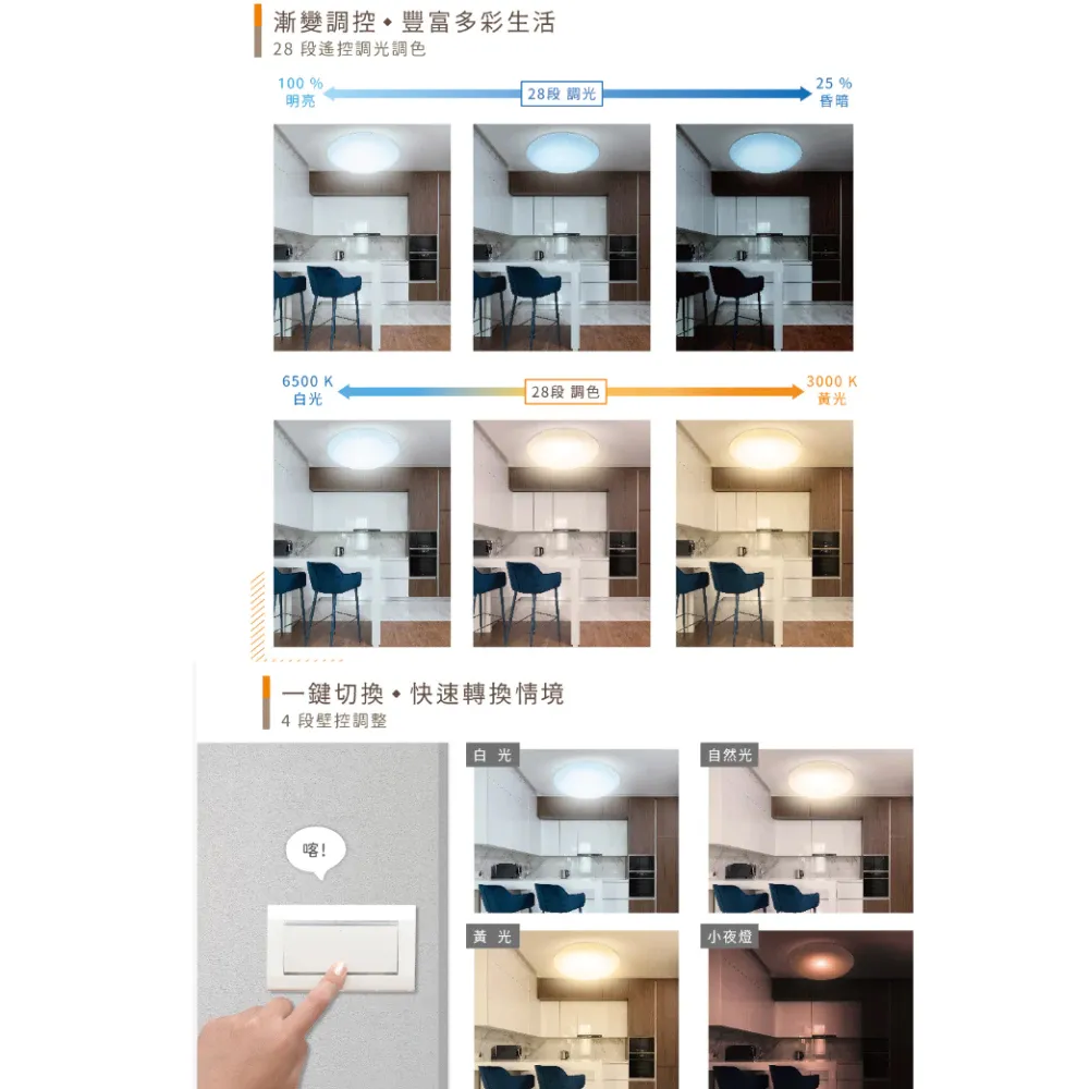 舞光 30W/50W星鑽吸頂燈(LED-CES30DMR2/LED-CES50DMR2) 附遙控器