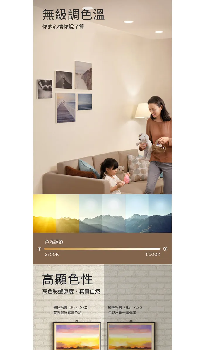 PHILIPS 飛利浦 Wi-Fi WiZ 智慧照明 LED 17W 可調光調色嵌燈 PW003