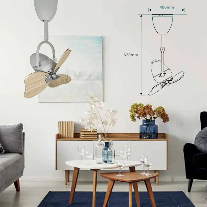 VENTO芬朵吊扇 16吋吊扇+遙控器 迷你平方系列 (小空間/循環扇/迷你扇/可調角度/擺頭自轉) 16FINO2