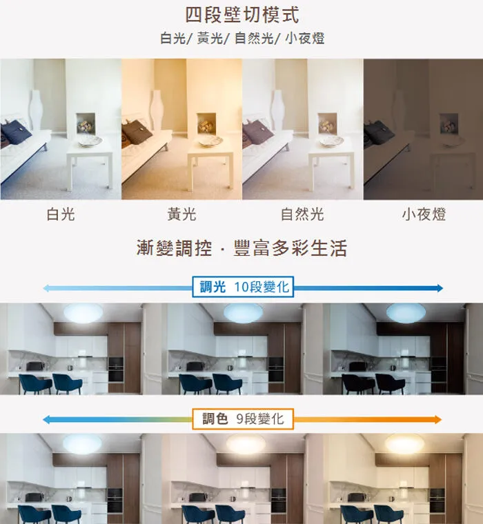 舞光 LED 50W風姿雅緻吸頂燈附遙控器 壁切四段 4-6坪 客廳燈 房間燈 D-CER50DM