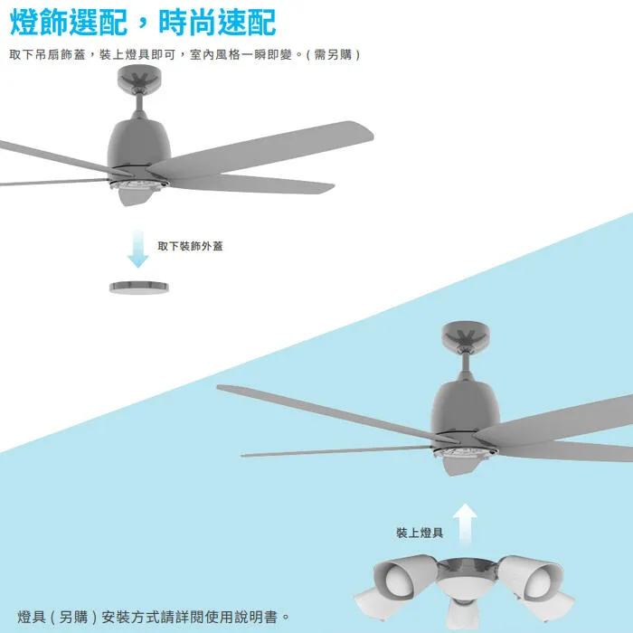 台達 52吋DC直流節能吊扇 燈具另購 附遙控器 VCA52LT-Q32CP