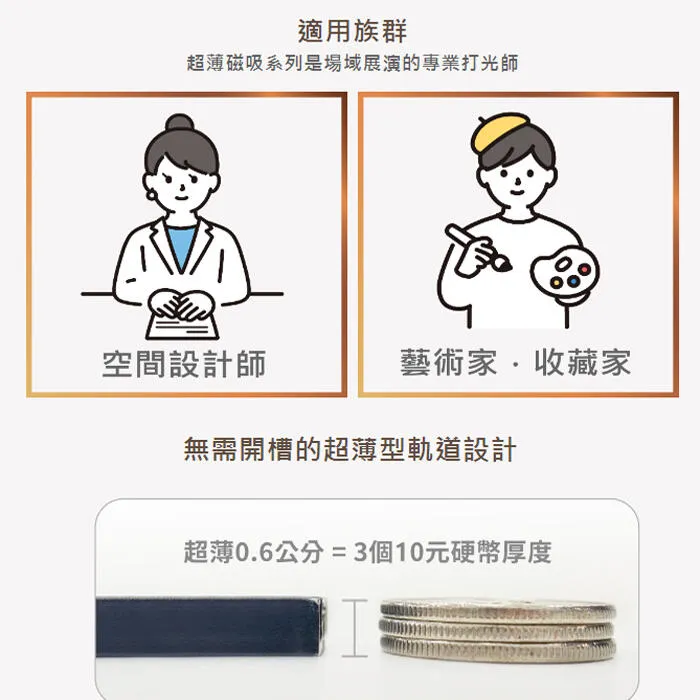 舞光 LED 拉斐爾磁吸 排燈/軌道燈 投射燈/基礎/可擺角 超薄磁吸軌道(D-UTMT) 