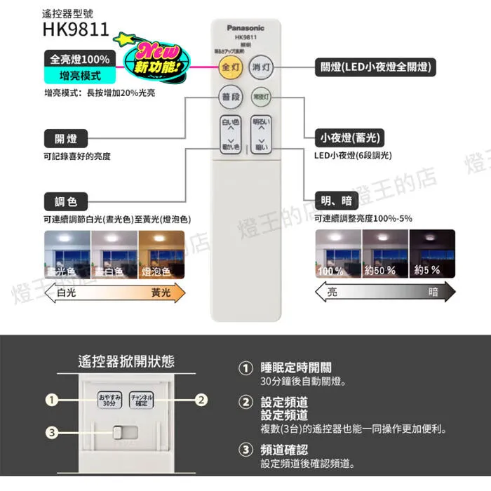 國際牌 LED 31.7W 和卷增亮版調光調色吸頂燈 LGC31215A09 保固五年