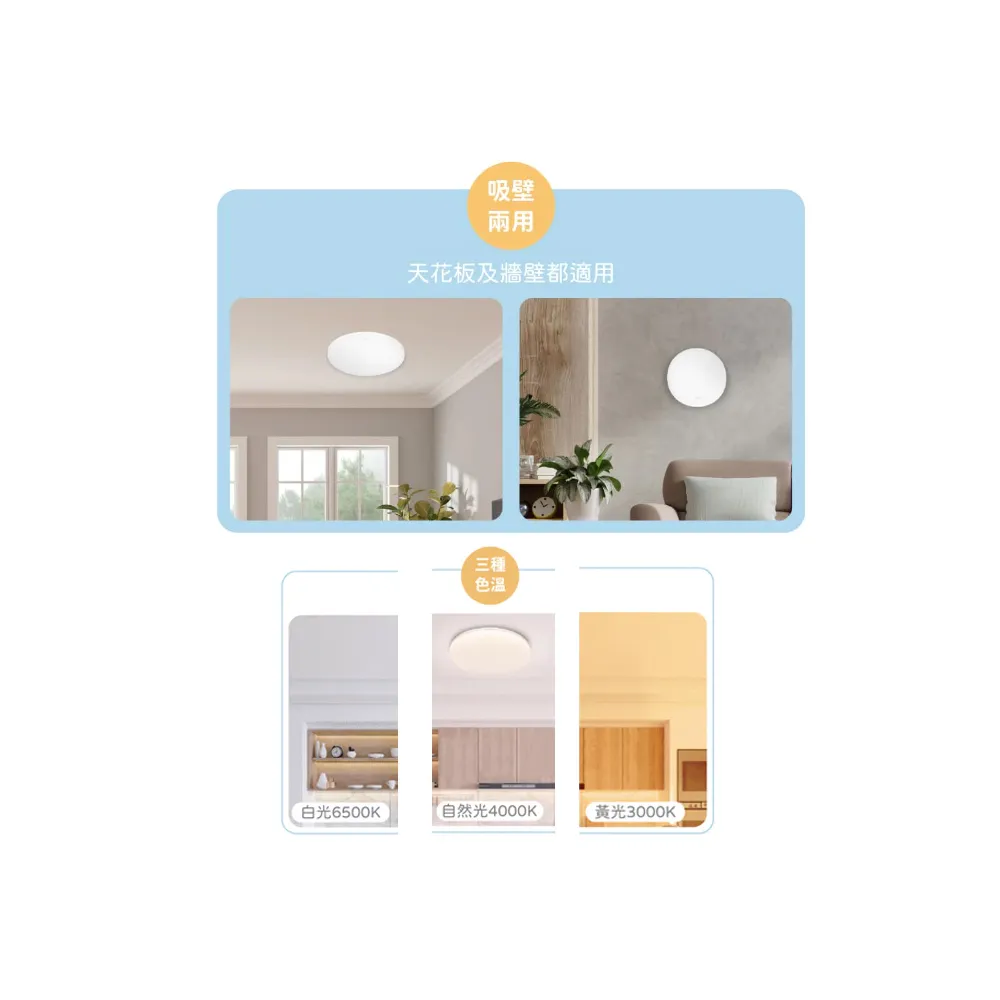 舞光雲朵 LED 12W/16W/24W 超薄型非調光吸頂燈(LED-CEN)三種色溫可選