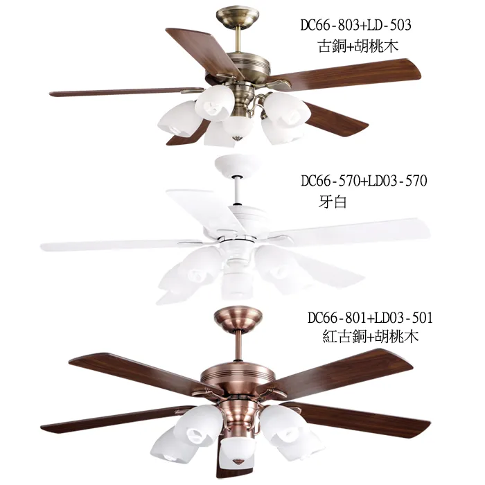 將財 台灣製 52吋/60吋 DC吊扇+燈具 DC66-803+LD03-503 DC66-570+LD03-570 DC66-801+LD03-501