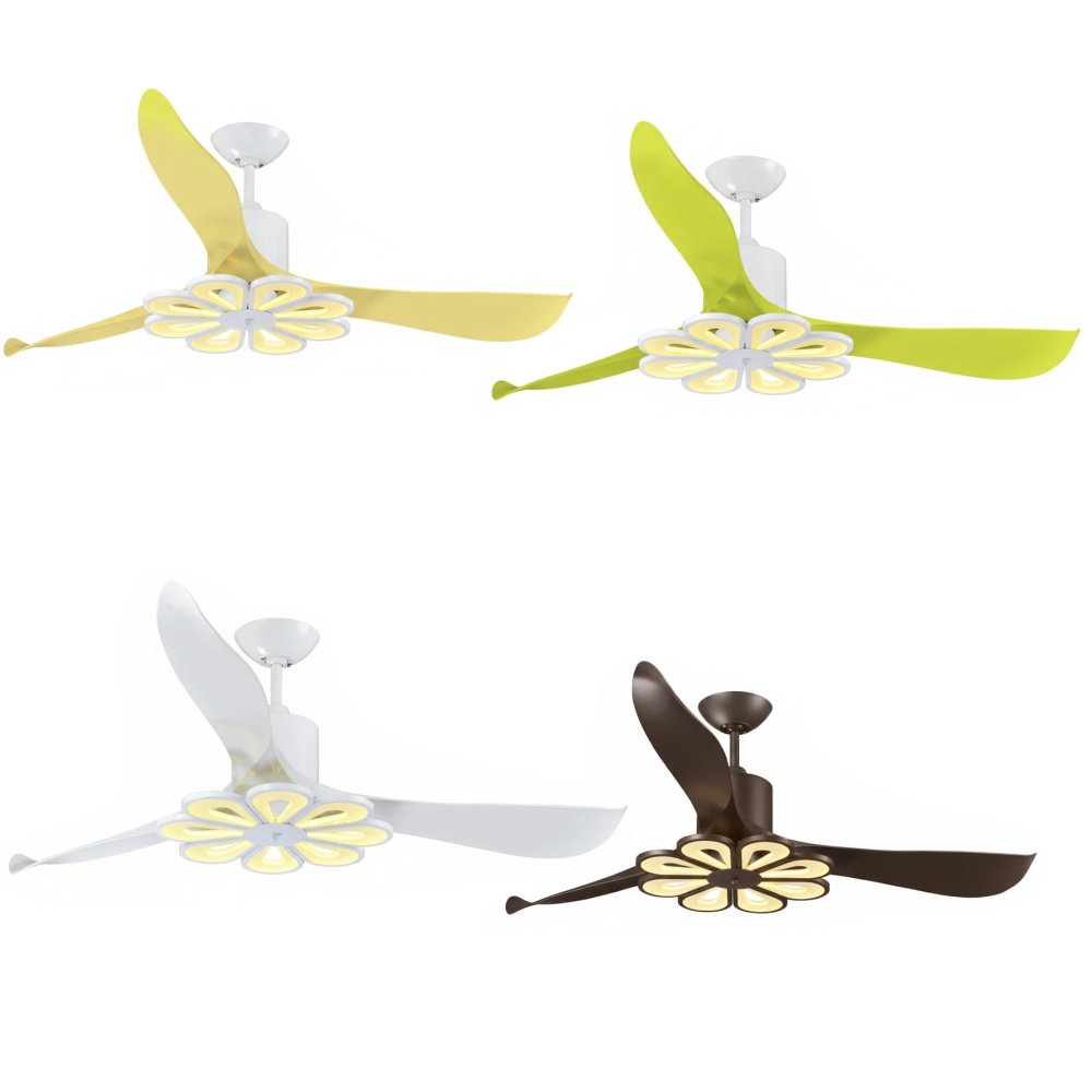 領航者 台灣製吊扇 58吋DC吊扇+LED三色情境燈 附遙控器  檸檬黃AS-32081G  芥末綠AS-32082G 珍珠白AS-32083G  咖啡古AS-32084G