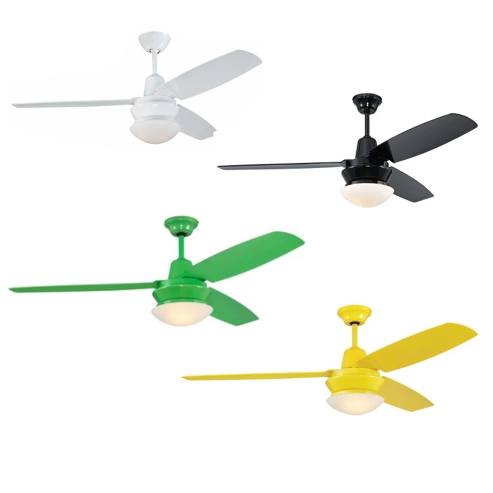 領航者 台灣製吊扇 52吋吊扇+LED三色調光燈組 附遙控器  白色AS-32160G 黑色AS-32161G 綠色AS-32162G 黃色AS-32163G