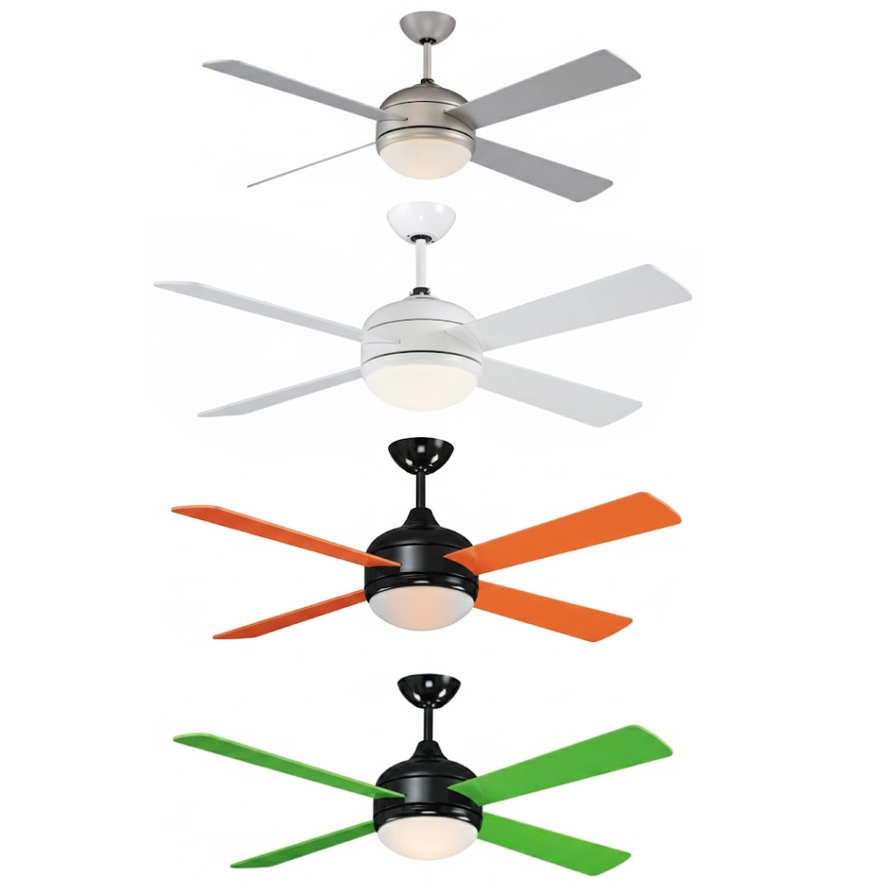 領航者 台灣製吊扇 52吋吊扇+LED三色調光燈組 附遙控器  霧鋁銀AS-32187G 珍珠白AS-32188G 柳橙橘AS-32189G 蘋果綠AS-32190G