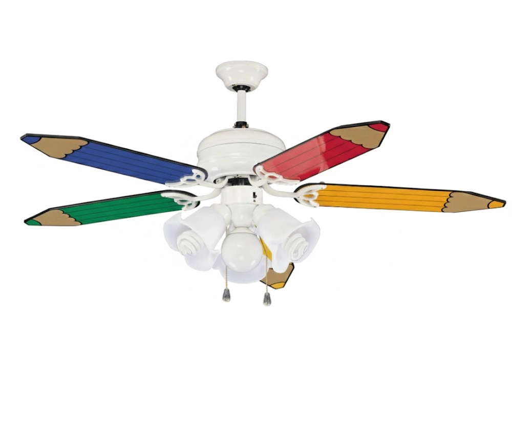 領航者 台灣製吊扇 52吋 吊扇+吊扇燈 卡通 鉛筆扇 AS-32233+AS-32234