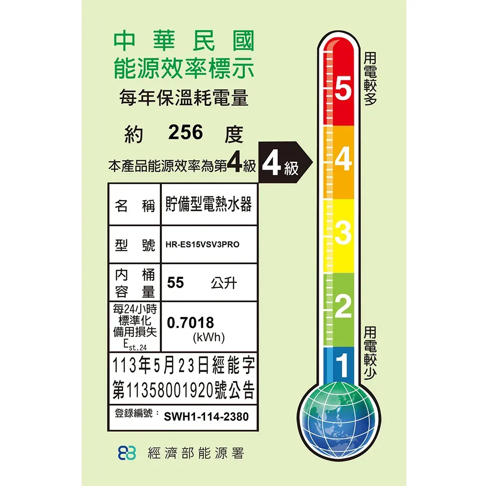 雙檔速熱儲熱式電熱水器V3 PRO-15-20加侖