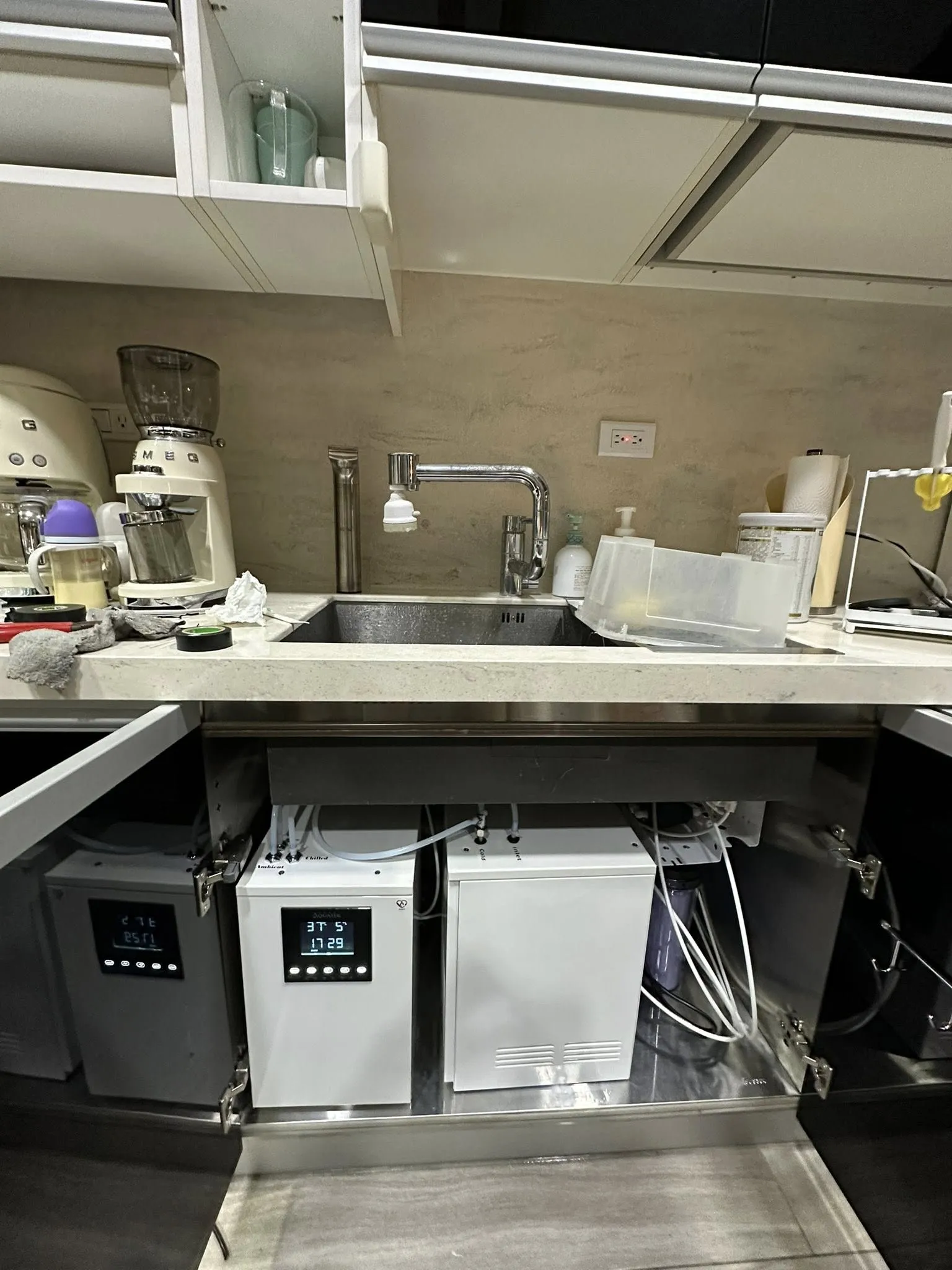 嘉義市客戶-安裝沛宸牌廚下型三溫冰溫熱飲水機