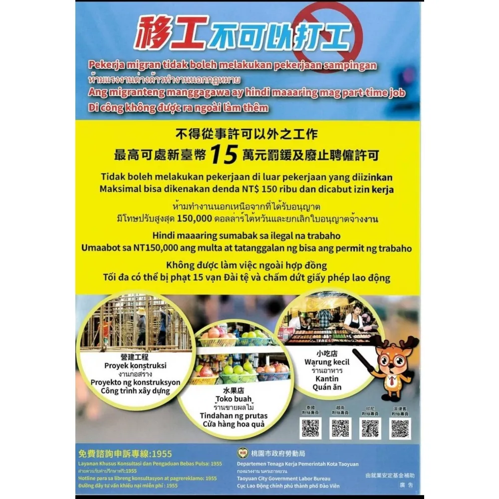 移工不可以打工