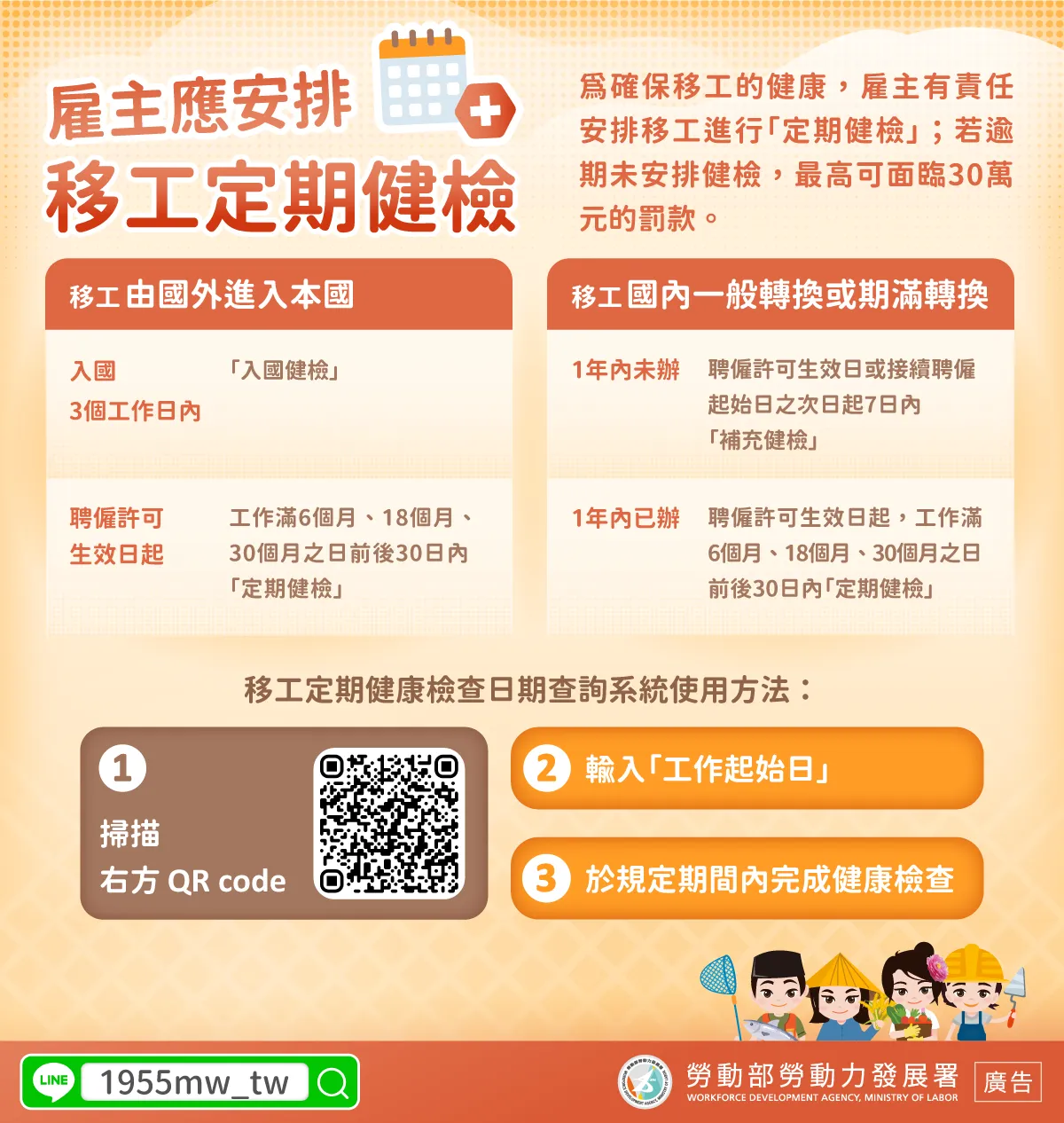 安排移工定期健檢