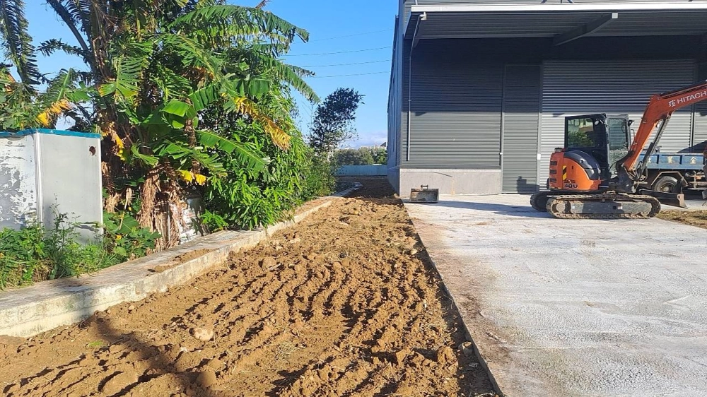 新竹新埔廠房空地雜草雜樹挖出作業